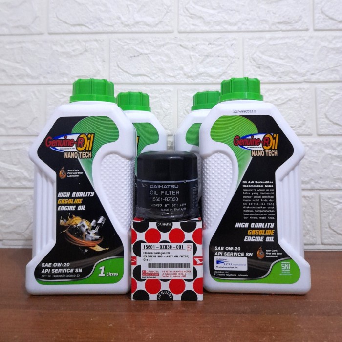 Paket Oli Daihatsu Genuine 0W-20 & Filter Oli Terios/Xenia/Sigra/Rocky