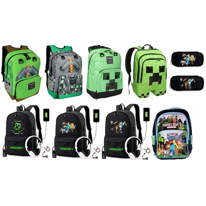 

FREE ONGKIR Tas Ransel Sekolah Anak & Kotak Pensil Pulpen Minecraft