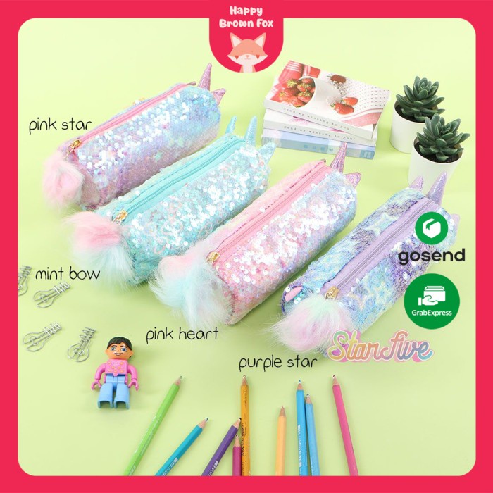 

BERMUTU TEMPAT PENSIL SEKOLAH ANAK SEQUIN UNICORN STARFIVE