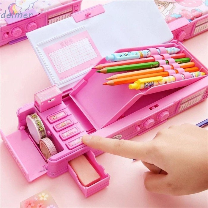 

NEW Delmer Kotak Pensil Perlengkapan Sekolah Alat Tulis Deformasi Mekanik