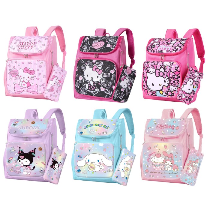 

TERJAMIN Tas Ransel Sekolah Cinnamoroll Melody Kuromi Kotak Pensil Sanrio