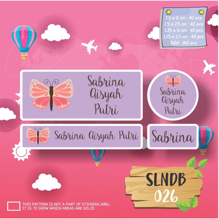 

BIG SALE stiker label nama anak waterproof pensil baju sekolah botol SLNDB-026