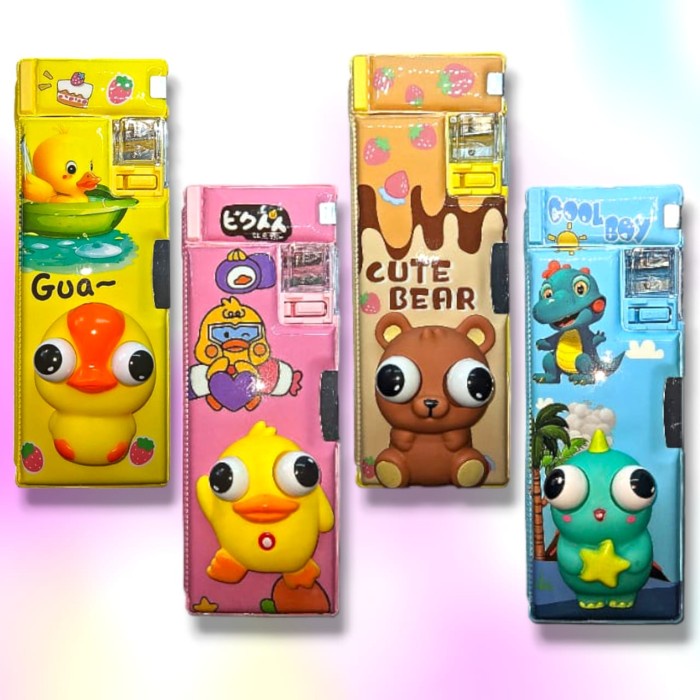 

TERPERCAYA Kotak Pensil Anak Sekolah 3D Squishy Karakter Timbul Tempat Bulpoin Magnet Stationary