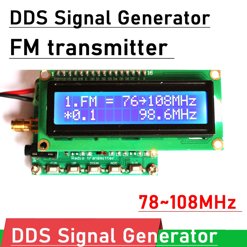 LIM DDS FM signal generator 78~108MHz FM Stereo transmitter wireless FOR Meter calibration