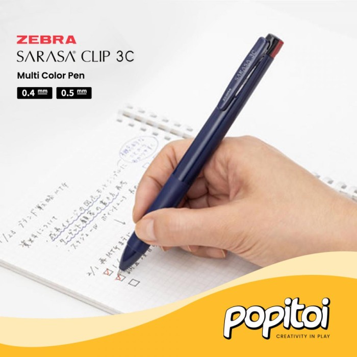 

HOT SALE! Zebra Sarasa Clip 3C Multi Color Gel Pen 0.4 0.5 mm Pulpen Bolpen