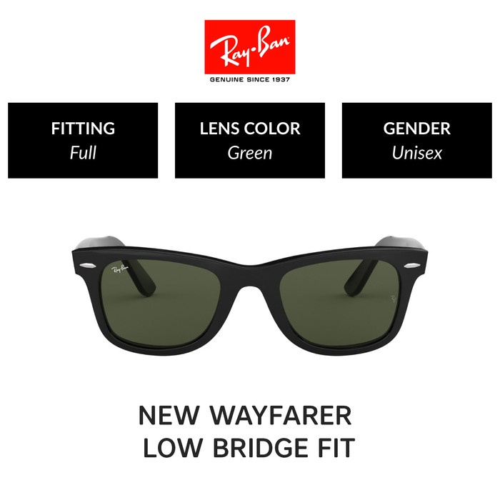 HOT SALE RAY-BAN WAYFARER RB2140F 901 Full Fitting Kacamata Hitam 54mm