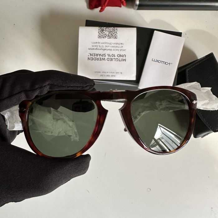 PROMO Persol 714 Folding Sunglasses Havana Green BRAND NEW Original Steve McQueen