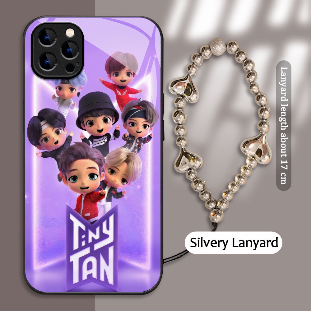 Tempered Glass case For Apple iPhone 11 12 13 mini 14 15 Plus Pro Max kasing Handphone Tiny TAN × Do