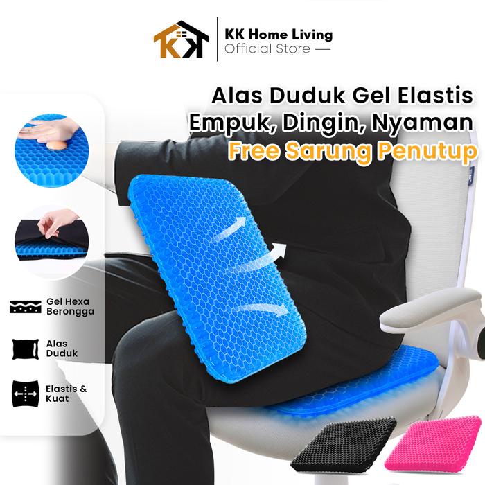 (Kk) Alas Duduk Silikon Bahan Gel Adem Lembut Motif Sarang Lebah Untuk Kursi