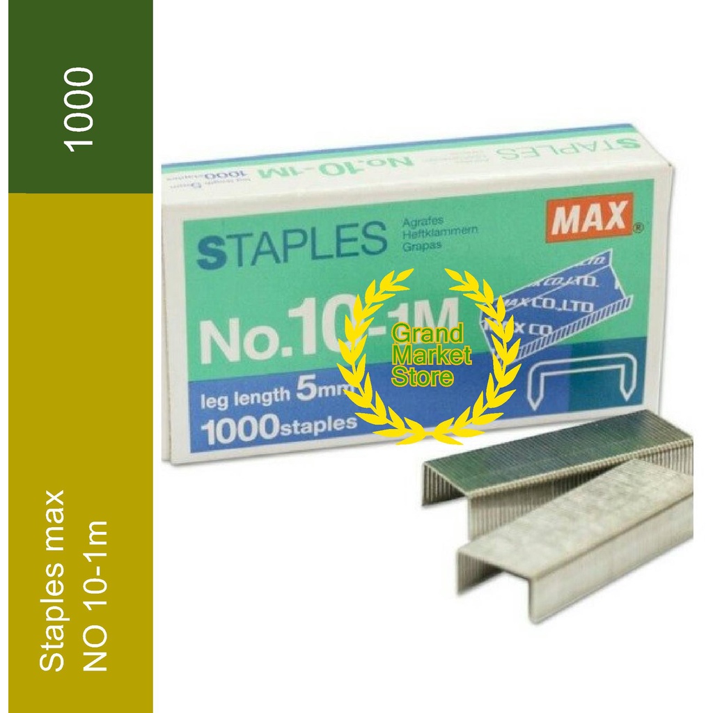 

Staples Max no. 10 - 1M Steples Hekter Isi Staples Max No.10-1M 1000 staples 1000 pcs