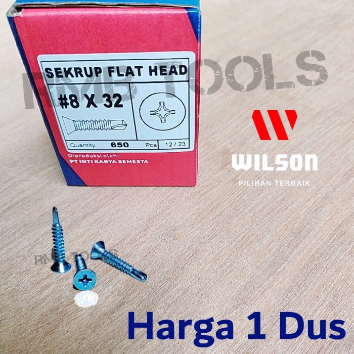 X1Dus Sekrup Roofing Sds Fh 8X32 Wilson / Baut Skrup Baja Ringan Fh 8