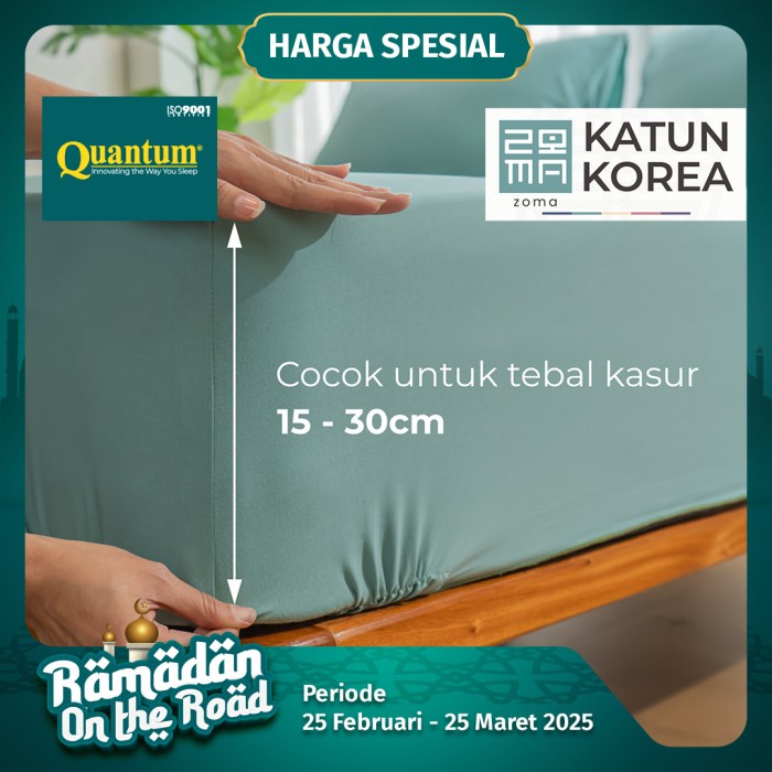 Sprei Katun Korea Zoma By Quantum - Sprei Set Polos Kasur