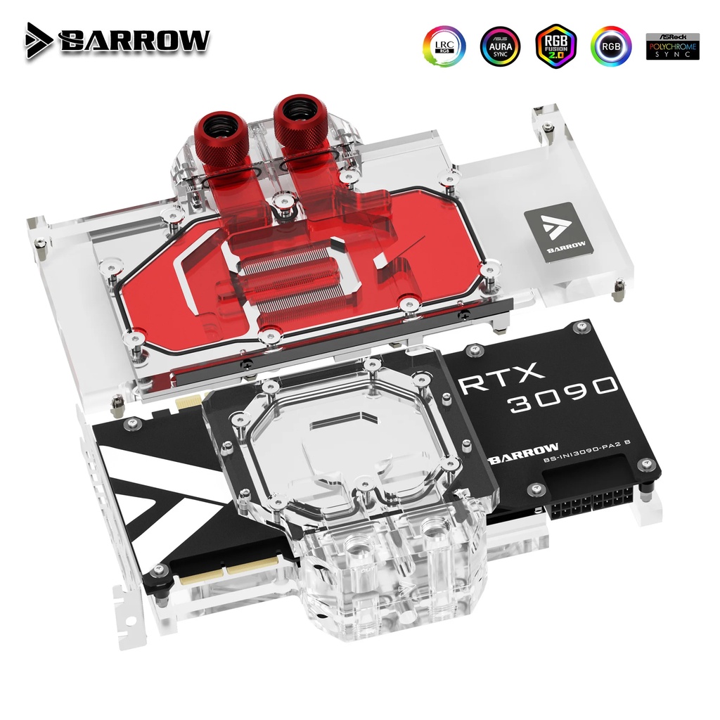 QCOOL INNO3D RTX 3090 Ice Dragon Full Coverage GPU Water Block, 5V ARGB 3PIN Motherboard AURA SYMC B