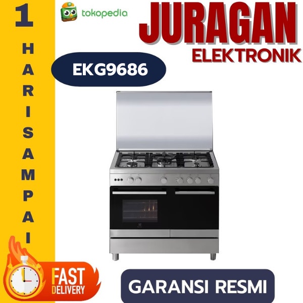 ELECTROLUX EKG9686X KOMPOR FREESTANDING GAS DAN OVEN 62L