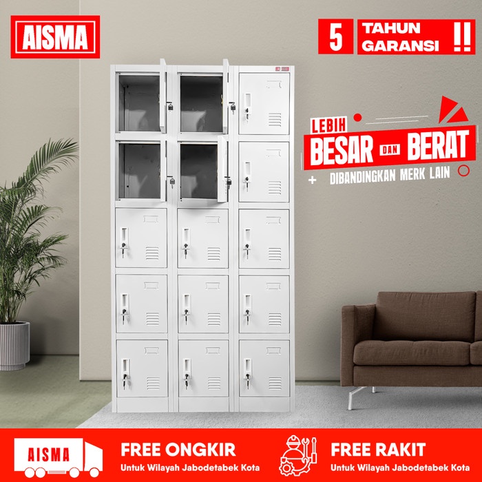 Aisma Loker Besi 15 Pintu - Loker Besi Loker Sekolah/Karyawan