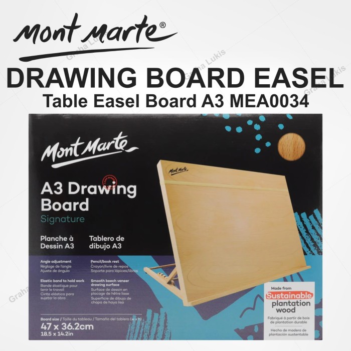 

Sale Mont Marte Drawing Board A3 - Easel Meja (18.5 X 14.2In) Mea0034