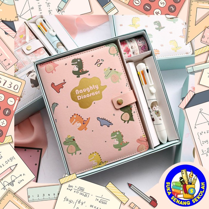 

3 In 1 Gift Set Notebook / Set Alat Tulis Notebook Pulpen Mekanik & Washi Tape AT0162