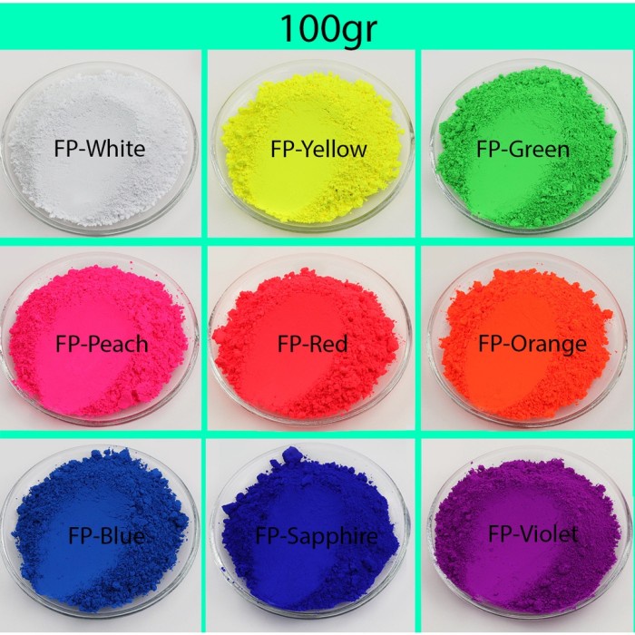

Flashshow 100gr Fluorescent Pigment / Pewarna Resin UV / Pewarna Sabun / Pewarna Lilin