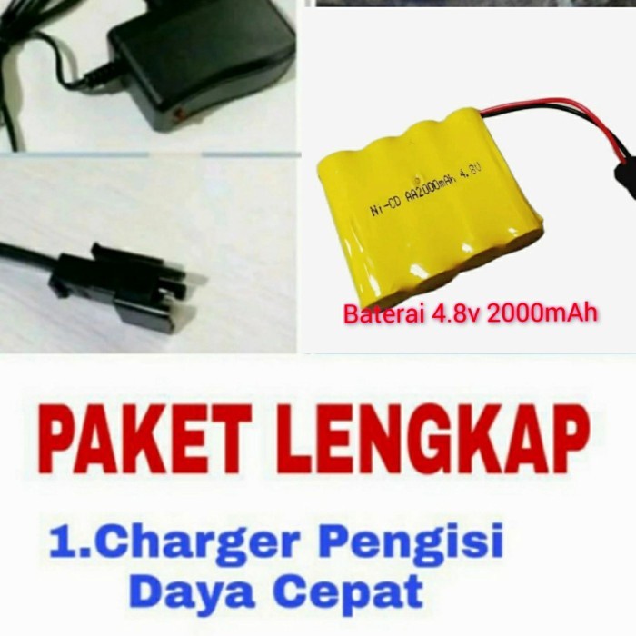 Flashshow Mobil remot RC Charger Batere Dan Baterai 4,8V Mainan Remote Control -