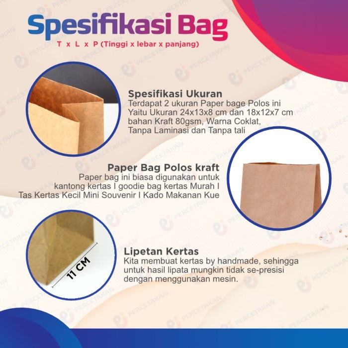 

Flashshow Paper Bag Polos kraft kantong kertas goodie bag kertas Murah