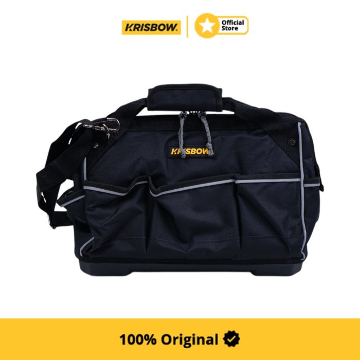 Krisbow Tas Perkakas Hard Base Lrtb6 - Hitam Tempat Penyimpanan Alat Perkakas Tool Organizer Bag