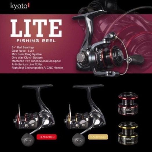 reel kyoto lite | 100 | 200 | 300 | sudah one way 5 ball bearing rel mini kyoto lite semacan kyoto t