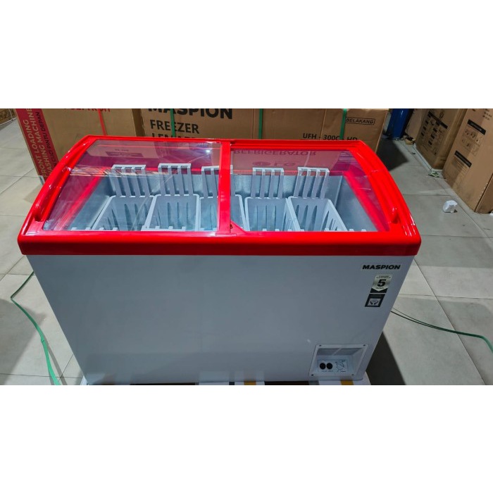 MASPION UFH 300 C EST FREEZER BOX 300 LITER LEMARI PEMBEKU SLIDING
