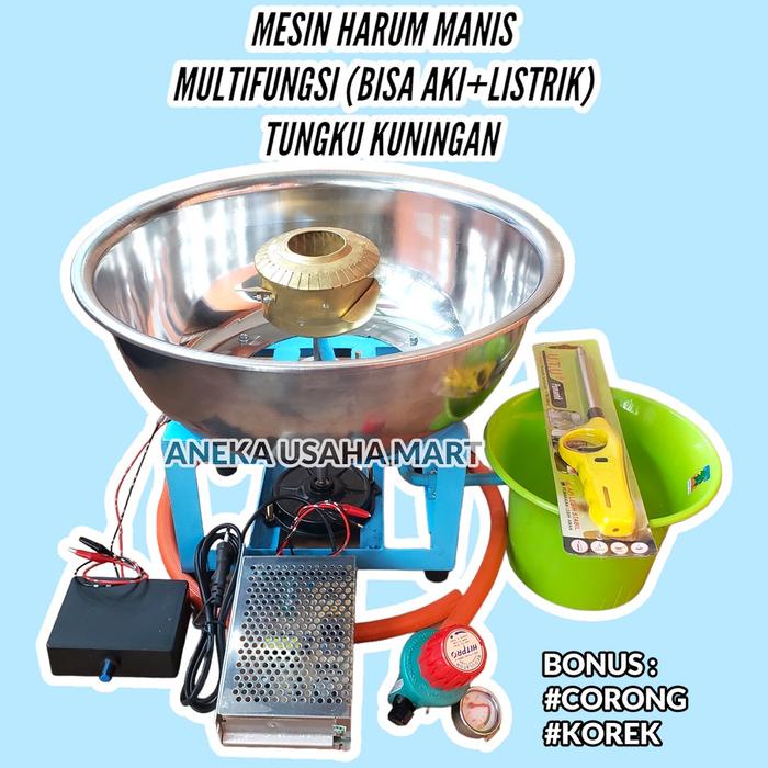 MESIN HARUM MANIS MURAH LENGKAP MULTIFUNGSI BISA AKI BISA LISTRIK TUNGKU STAINLESS KUNINGAN TEMBAGA