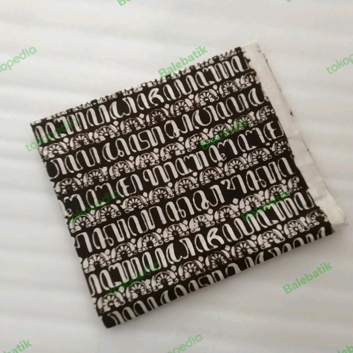 Kain Batik Cap Sogan Jogja Motif Aksara Jawa Kembang