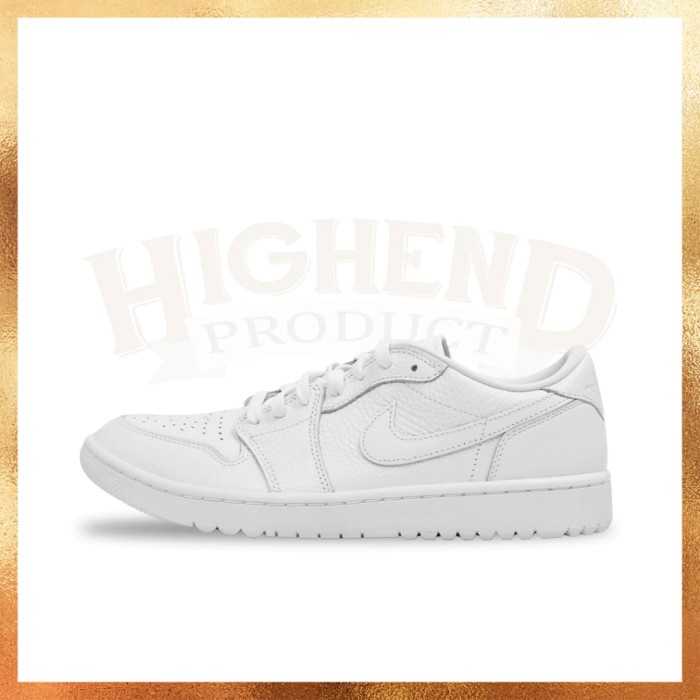 Sepatu Golf Air Jordan 1 Low Triple White 100% Original Dd9315-101