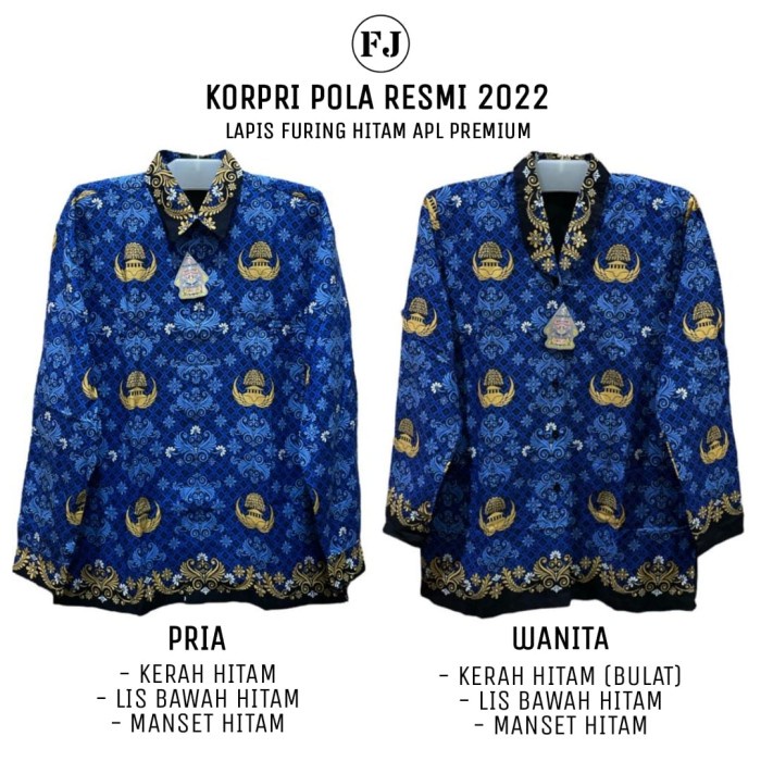 Baju Batik Korpri Puring Pria Wanita