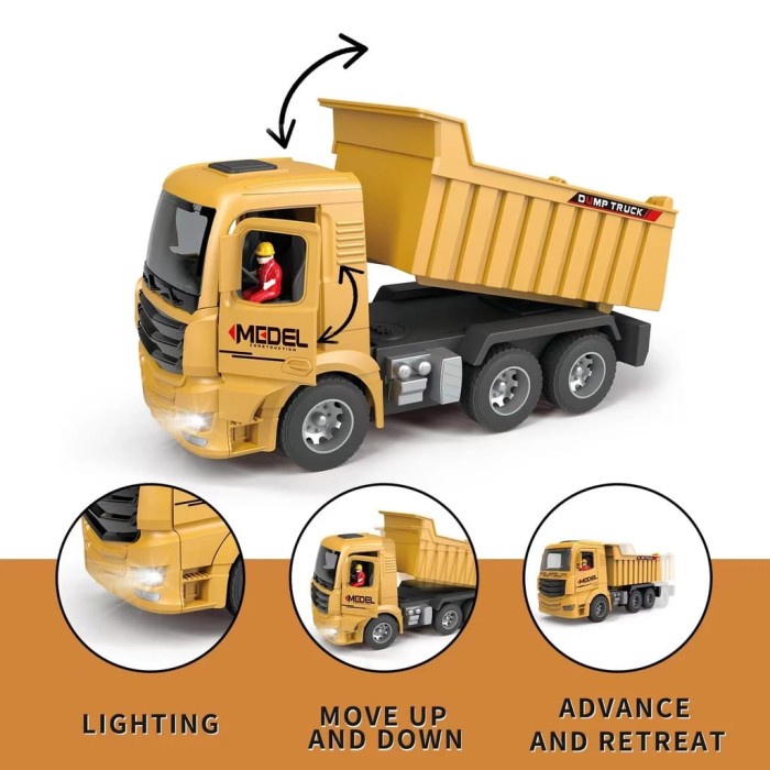 Mainan Anak Truk Molen Dump Excavator Remote Control Baterai Charger