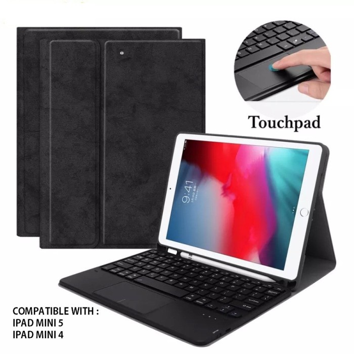 bluetooth Keyboard case ipad mini 5 4 with touch pad and pencil case