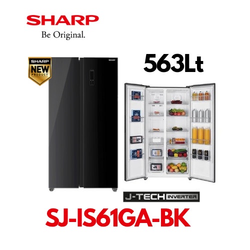 Promo Lemari Es Sharpinverter Side By Side Sj-Is61G-Bk