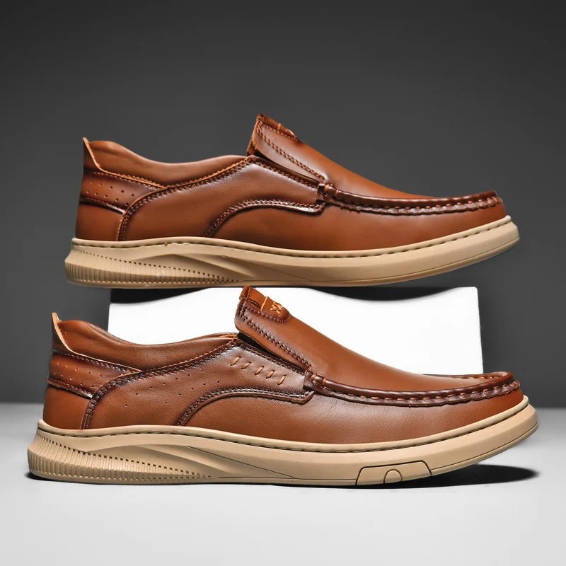 Gratis Ongkir  Sepatu Pantofel Kulit Prada Pria Dewasa Slip On Cassual Terbaru Original Import