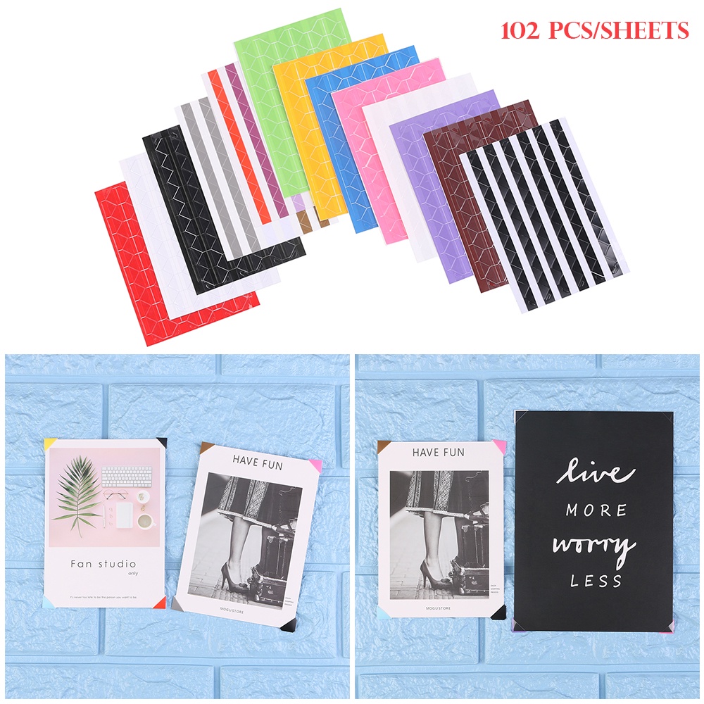 

10 Sheets New PVC Photo Ablum Corner Stickers DIY Colorful Photo Corner Scrapbook Paper Photo Frame