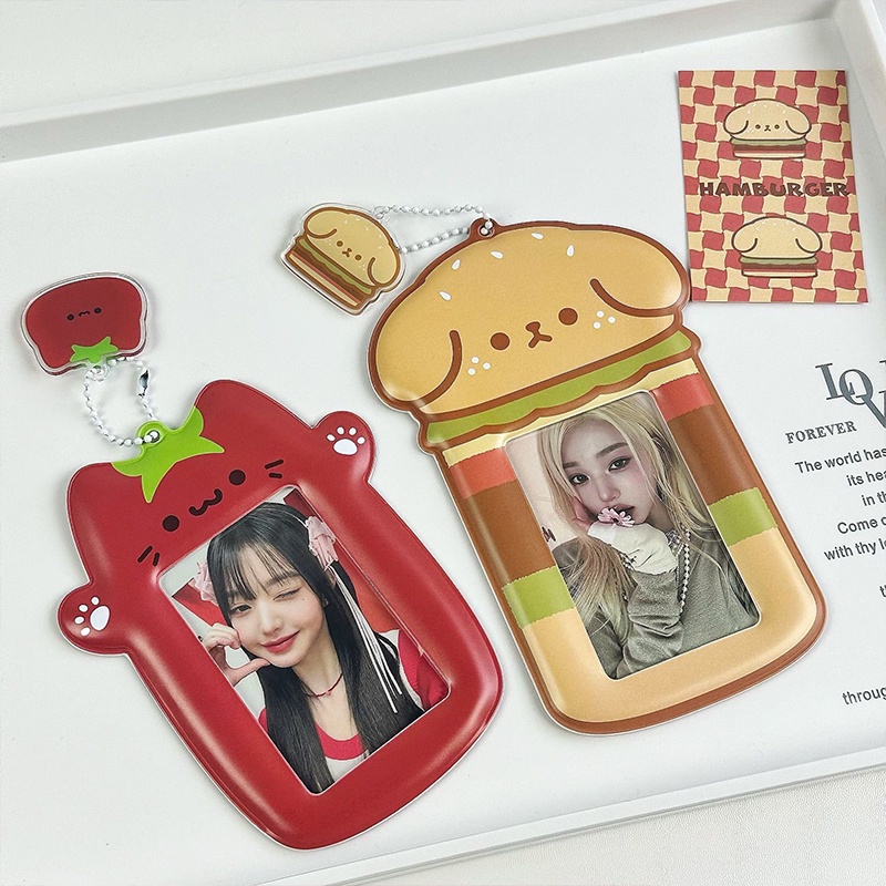 

Cartoon Cat Photo Card Holder Idol Photo Cards Display Keychain Photo Albums Kpop Photo Protector