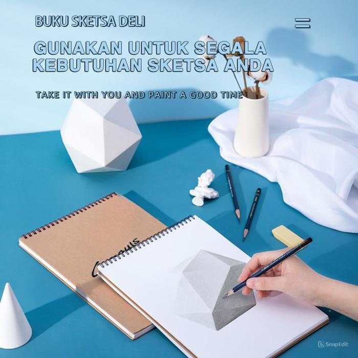 

Deli Sketch Book A4 40 Lembar , Buka Vertikal,Atau Diputar 73357 Paper Buku Kertas