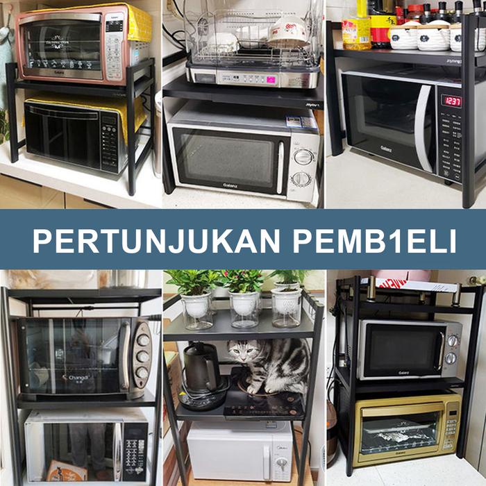 terbaru  rak microwave oven tingkat susun meja dapur adjustable serbaguna ready