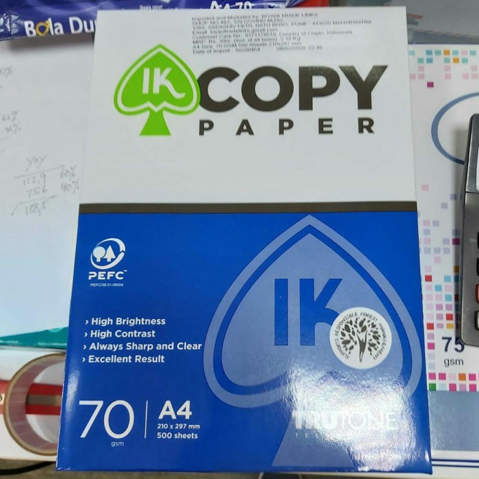 

Terbaru! Kertas Hvs Fotokopi Ik Copy Paper A4 70Gr Per Dus Isi 5 Rim