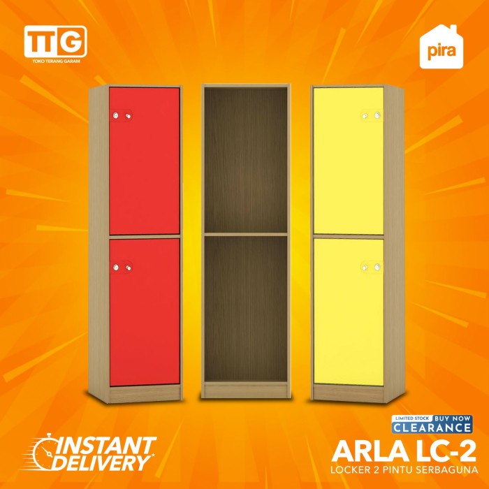 

PIRA PRO DESIGN Lemari Locker / Loker 2 Pintu Dengan Kunci Minimalis ARLA LC2 Kode 500
