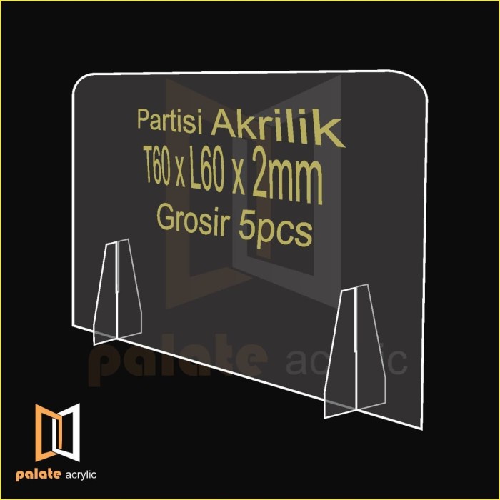 

PARTISI / SEKAT / PEMBATAS MEJA AKRILIK DIVIDER KASIR / ACRYLIC 2MM Kode 122