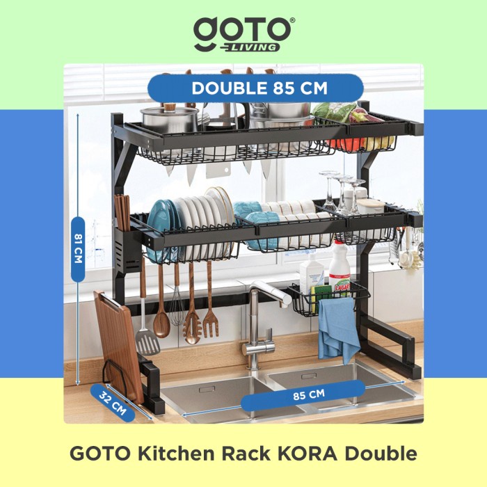 Goto Kora Rak Piring Bumbu Dapur Kitchen Rack Portable Minimalis