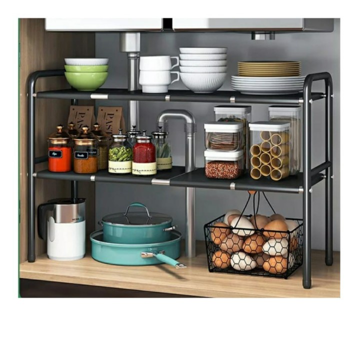 Rak Dibawah Wastafel Rak Kolong Kitchen Set Rak Panci Serbaguna