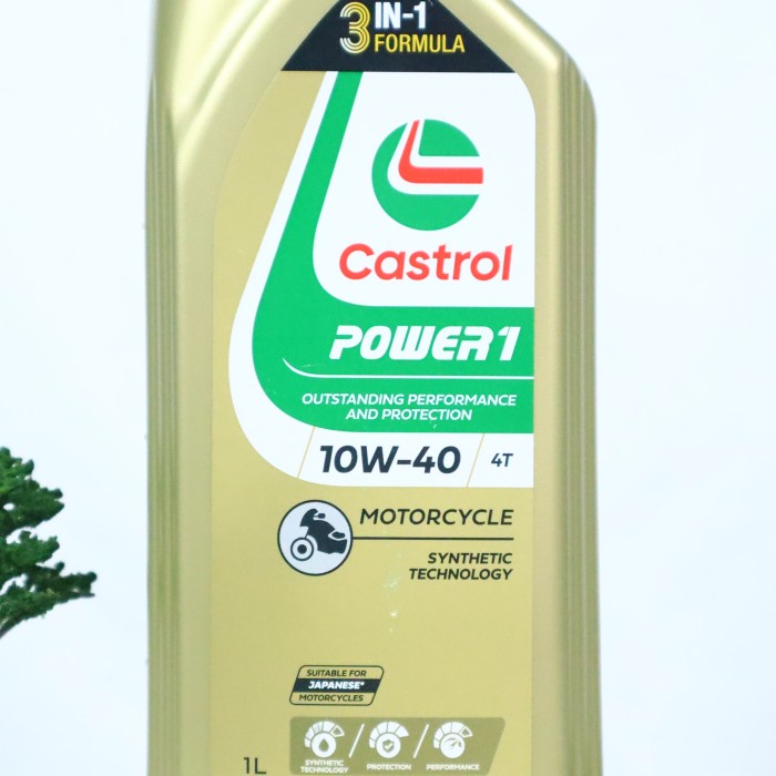 Oli Castrol Power 1 1Ow-40 4T 1L - Oli Motor Castrol Power 1 4T 10W40