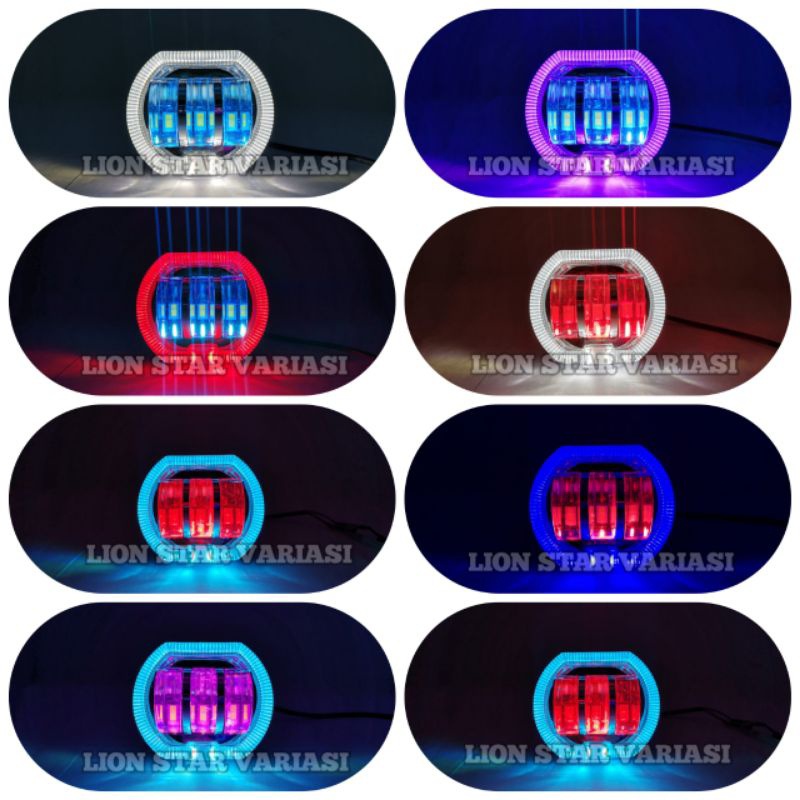 (GC) Produk Baru Lampu Tembak LED Biled Projie CR7 Projie Biled 3 Lensa 8D Lampu Utama Biled Projie