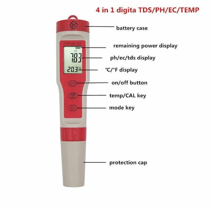 TDS+EC+PH METER DAN TEMPERATUR AUTO KALIBRASI DAN WATERPROOF EZ-9908