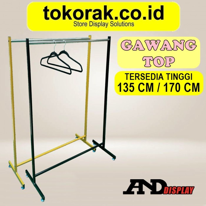 GAWANG BAJU TOP 100 CM RAK BESI STAINLESS 1 M JEMURAN GANTUNGAN GAMIS