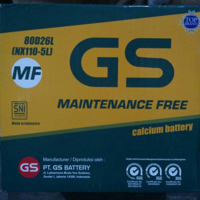 Aki Gs Maintenance Free (Mf) Kering 80D26L