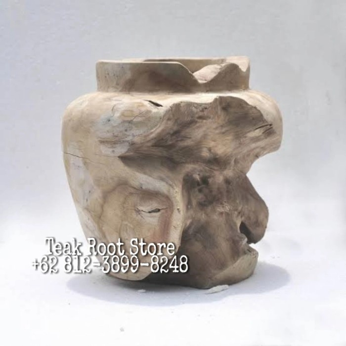 Pot atau Vas Bunga Unik Akar Kayu Jati